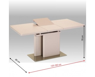 Rozkladací jedálenský stôl Virat - cappuccino vysoký lesk