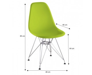 Jedálenská stolička Anisa New - zelená / chróm