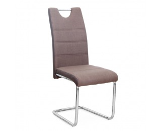 Jedálenská stolička Izma - hnedá / chróm