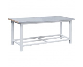 Pracovný stôl s plechovou policou 3T - svetlosivá