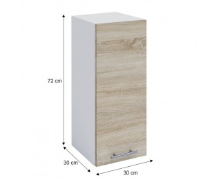 Horná kuchynská skrinka Fabiana W-30 - dub sonoma / biela