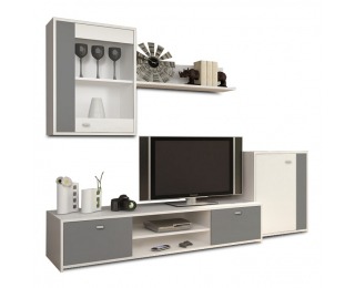 Obývacia stena Genta - biela / sivá