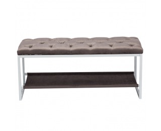 Čalúnená lavica do predsiene Vikar - biela / sivá