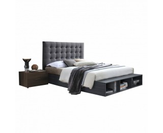 Čalúnená manželská posteľ s roštom Terka 160 160x200 cm - sivá