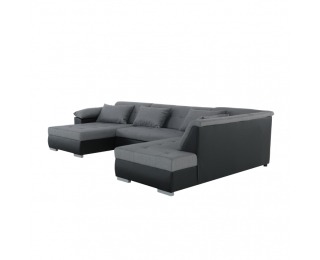 Rohová sedačka U s rozkladom Lemon P - čierna / svetlosivá