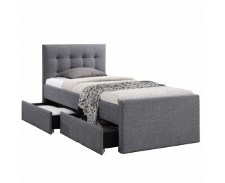 Čalúnená jednolôžková posteľ s roštom Viska 90 90x200 cm - sivá
