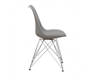 Jedálenská stolička Metal New - teplá sivá / chróm