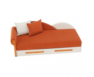 Rozkladacia pohovka s úložným priestorom Diane L - oranžová / béžová Rozkladacia pohovka s úložným priestorom Diane L - oranžová / béžová