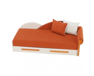 Rozkladacia pohovka s úložným priestorom Diane P - oranžová / béžová Rozkladacia pohovka s úložným priestorom Diane P - oranžová / béžová