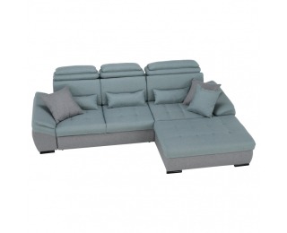 Rohová sedačka s rozkladom a úložným priestorom Natik P - sivá / mentolová