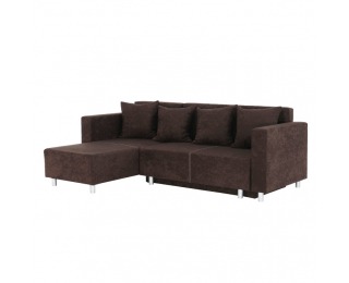 Rohová sedačka s rozkladom a úložným priestorom Deno L/P - hnedá Rohová sedačka s rozkladom a úložným priestorom Deno L/P - hnedá