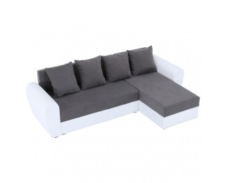 Rohová sedačka s rozkladom a úložným priestorom Oxford L/P - biela / sivá Rohová sedačka s rozkladom a úložným priestorom Oxford L/P - biela / sivá