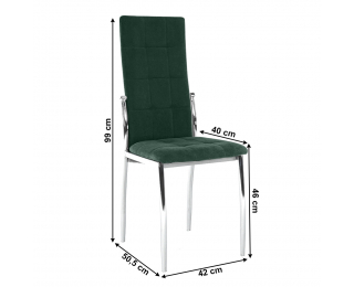 Jedálenská stolička Adora New - smaragdová (Velvet) / chróm