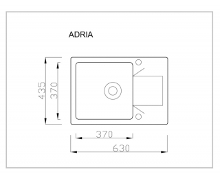 Granitový kuchynský drez Adria 63x43,5 cm - čierna