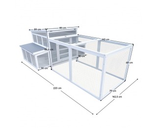 Kurník pre sliepky Adrio - biela / sivá