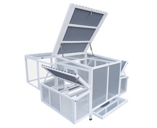 Kurník pre sliepky Adrio - biela / sivá