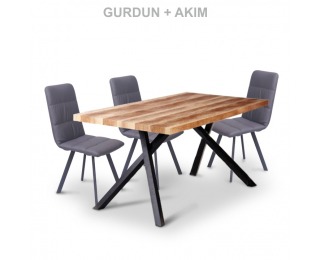 Jedálenská stolička Akim - sivá / čierna
