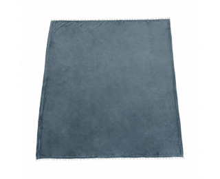 Plyšová deka s brmbolcami Akra 130x150 cm - modrá