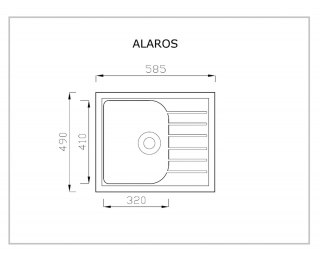 Granitový kuchynský drez Alaros 58,5x49 cm - biela