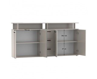 Štvordverová komoda so zásuvkami Albi - kašmír