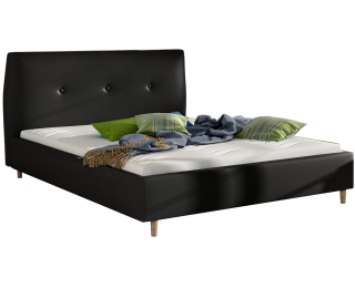 Čalúnená manželská posteľ s roštom Alegro 160 - čierna