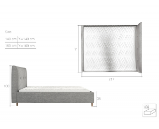 Čalúnená manželská posteľ s roštom Alegro 140 - čierna Čalúnená manželská posteľ s roštom Alegro 140 - čierna