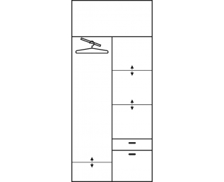 Šatníková skriňa s posuvnými dverami Aleksander 1 5D - jelša