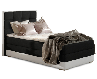 Čalúnená jednolôžková posteľ Alessandra 90 P - čierna / biela