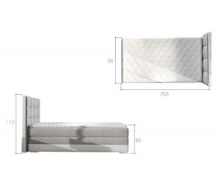Čalúnená jednolôžková posteľ Alessandra 90 L - svetlosivá (Sawana 21) / sivá (Sawana 05)