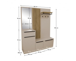 Predsieň Aliva V1 - kašmír matná / dub artisan