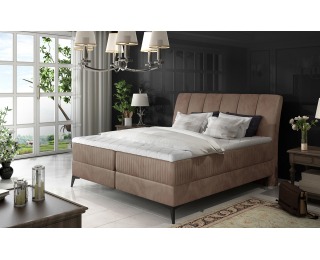 Čalúnená manželská posteľ s úložným priestorom Altama 140 - hnedá