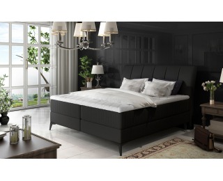 Čalúnená manželská posteľ s úložným priestorom Altama 160 - čierna (Soft 11)