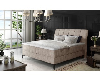 Čalúnená manželská posteľ s úložným priestorom Altama 180 - béžová