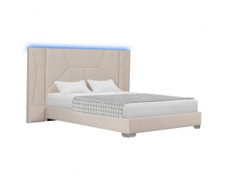 Manželská posteľ s roštom a LED osvetlením Altesa 160x200 cm - béžová