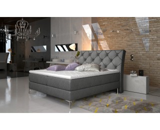 Čalúnená manželská posteľ s úložným priestorom Amika 160 - čierna (Dora 96)