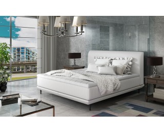 Čalúnená manželská posteľ Ancona 180 - biela