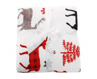 Obojstranná baránková deka Anime 150x200 cm - biela / zimný vzor