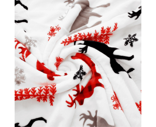 Obojstranná baránková deka Anime 150x200 cm - biela / zimný vzor