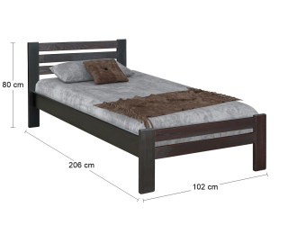 Drevená jednolôžková posteľ s roštom Antalya WB-90 - orech