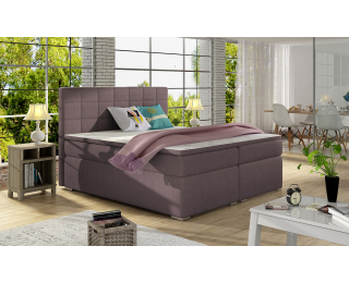 Čalúnená manželská posteľ s úložným priestorom Anzia 140 - fialová