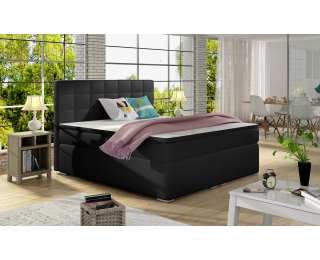 Čalúnená manželská posteľ s úložným priestorom Anzia 160 - čierna (Soft 11)