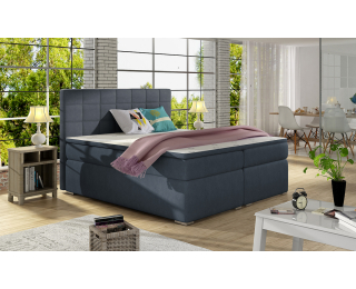 Čalúnená manželská posteľ s úložným priestorom Anzia 180 - modrá