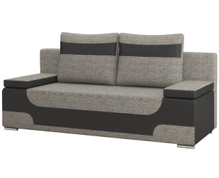 Rozkladacia pohovka s úložným priestorom Aosta - sivá (Berlin 01) / čierna (Soft 11)