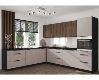 Dolná kuchynská skrinka Araka 80 D 2F BB - kašmír / čierna