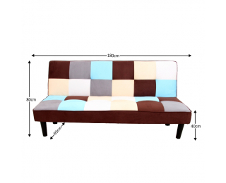 Rozkladacia pohovka Arlekin - béžová / hnedá / modrá Rozkladacia pohovka Arlekin - béžová / hnedá / modrá