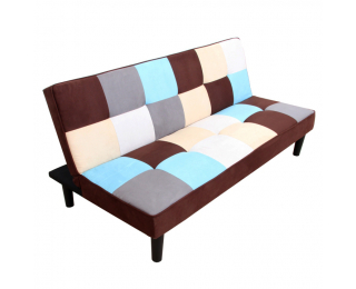 Rozkladacia pohovka Arlekin - béžová / hnedá / modrá Rozkladacia pohovka Arlekin - béžová / hnedá / modrá