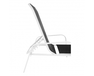 Polohovateľné záhradné lehátko Atreo - sivá / biela