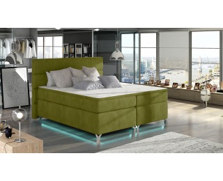 Čalúnená manželská posteľ s úložným priestorom Avellino 140 - zelená