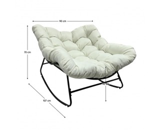 Záhradné hojdacie kreslo Avis - béžová / čierna Záhradné hojdacie kreslo Avis - béžová / čierna