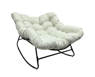 Záhradné hojdacie kreslo Avis - béžová / čierna Záhradné hojdacie kreslo Avis - béžová / čierna